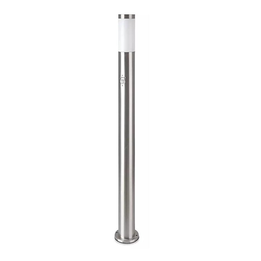 Candeeiro exterior com sensor 1xE27/60W/230V IP44 110cm mate cromado