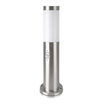 Candeeiro exterior com sensor 1xE27/60W/230V IP44 45cm mate cromado