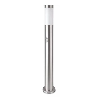 Candeeiro exterior com sensor 1xE27/60W/230V IP44 80cm mate cromado