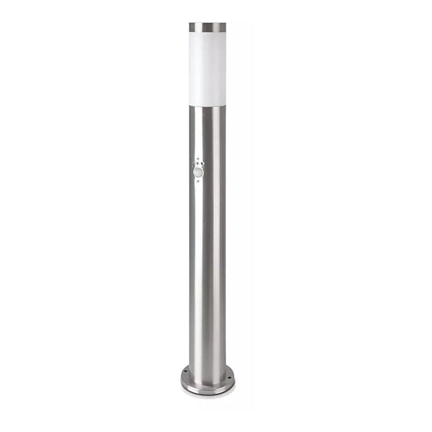 Candeeiro exterior com sensor 1xE27/60W/230V IP44 80cm mate cromado