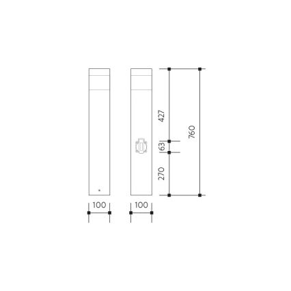 Candeeiro exterior com sensor e tomada GARD 1xE14/60W IP44