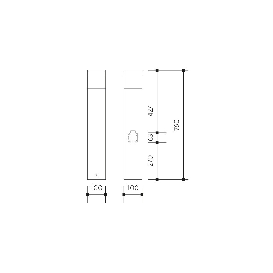 Candeeiro exterior com sensor e tomada GARD 1xE14/60W IP44
