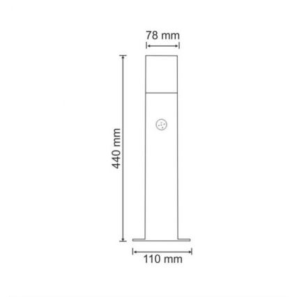 Candeeiro exterior com sensor NEW YORK 1xE27/12W/230V IP44 44 cm grafite