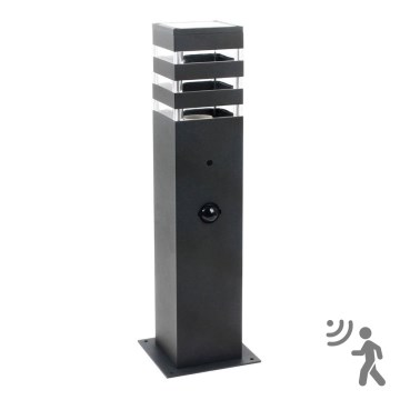 Candeeiro exterior com sensor TEKSAS 1xE27/12W/230V IP44 44 cm grafite