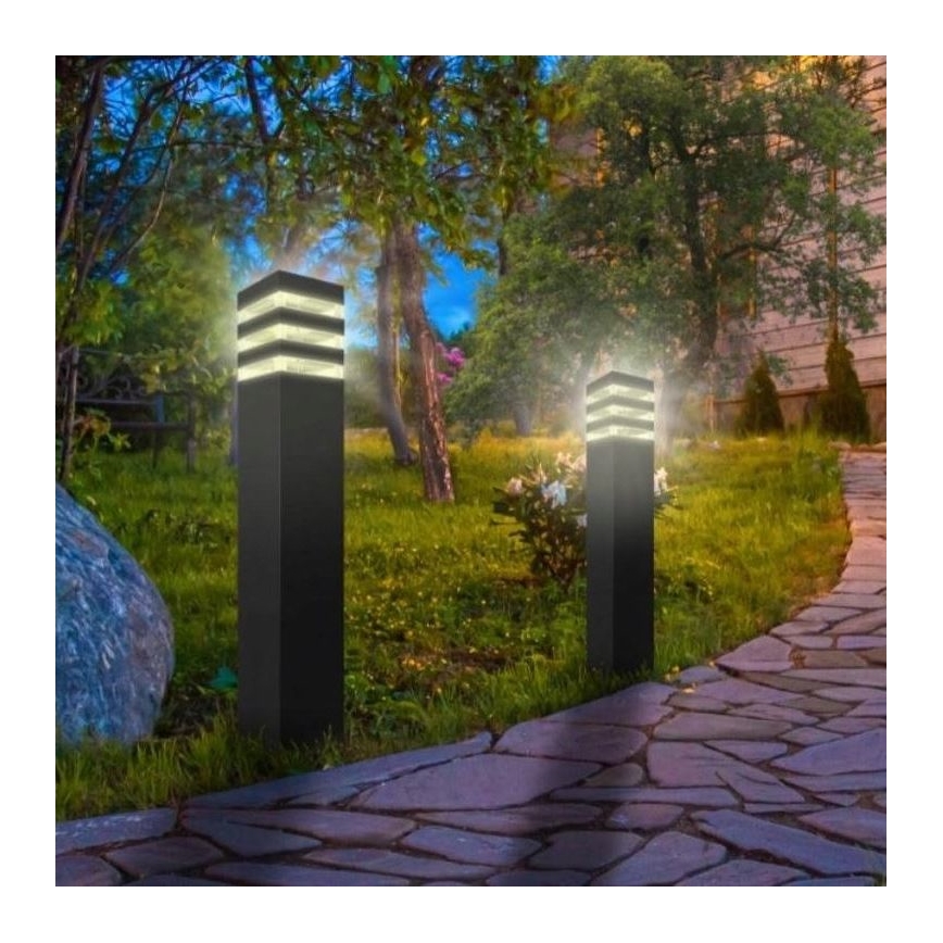 Candeeiro exterior com sensor TEKSAS 1xE27/12W/230V IP44 44 cm grafite