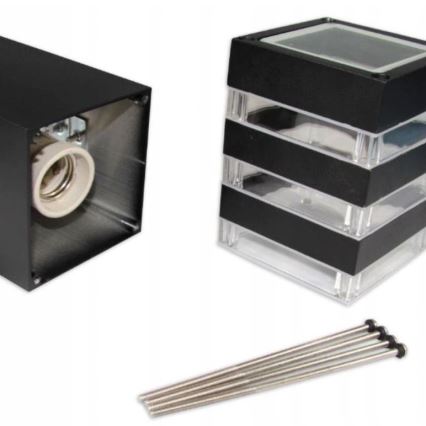 Candeeiro exterior com sensor TEKSAS 1xE27/12W/230V IP44 44 cm grafite