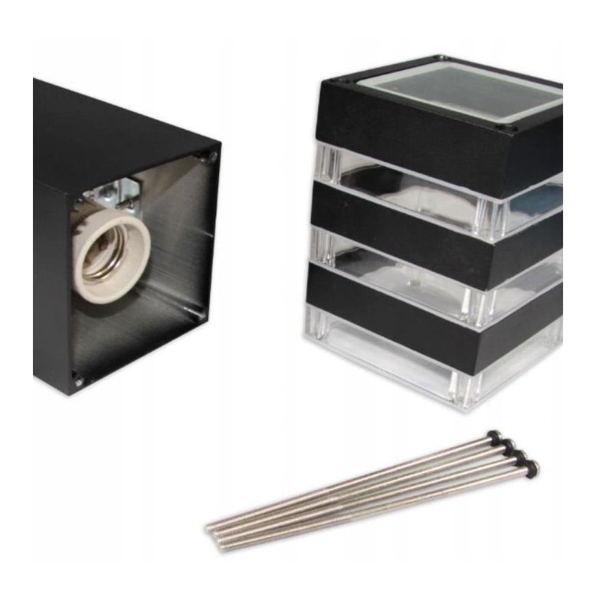 Candeeiro exterior com sensor TEKSAS 1xE27/12W/230V IP44 44 cm grafite