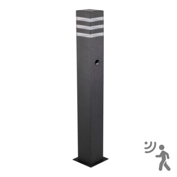 Candeeiro exterior com sensor TEKSAS 1xE27/12W/230V IP44 74 cm grafite