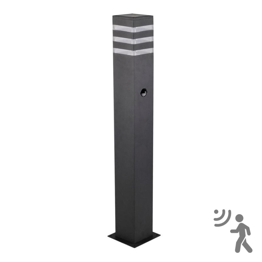 Candeeiro exterior com sensor TEKSAS 1xE27/12W/230V IP44 74 cm grafite