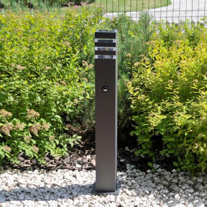 Candeeiro exterior com sensor TEKSAS 1xE27/12W/230V IP44 74 cm grafite
