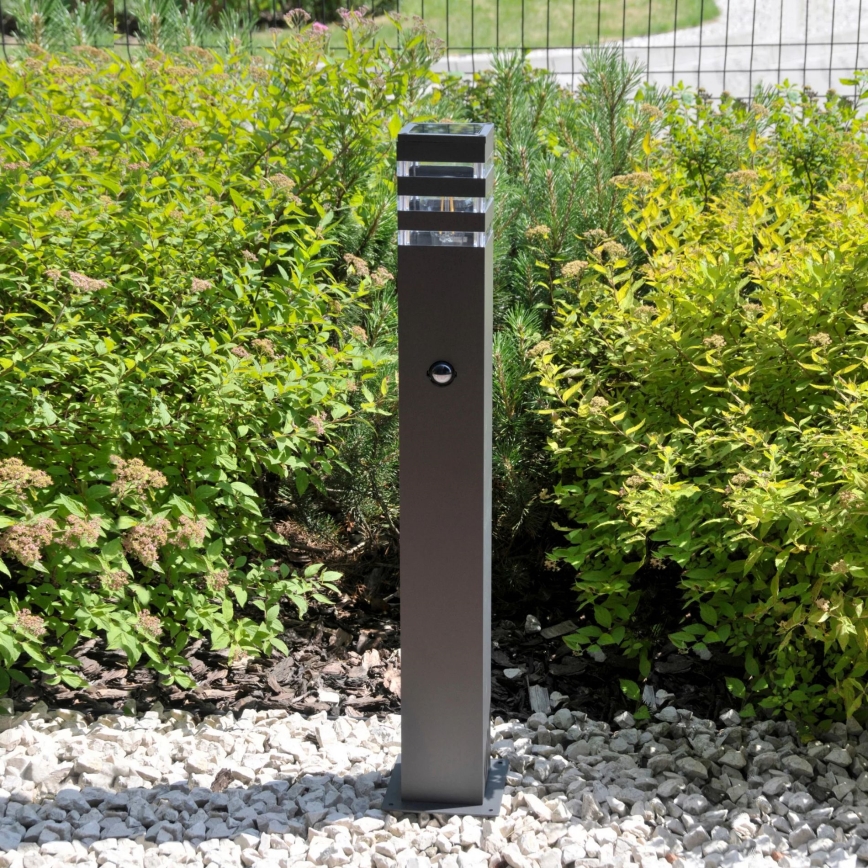 Candeeiro exterior com sensor TEKSAS 1xE27/12W/230V IP44 74 cm grafite