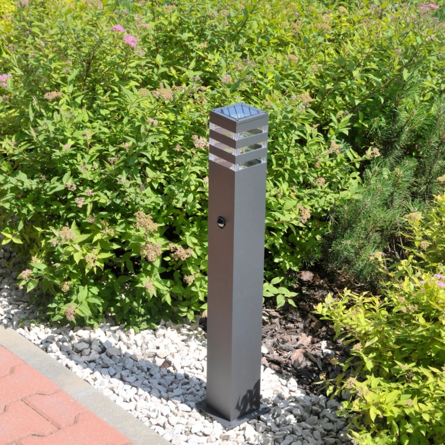 Candeeiro exterior com sensor TEKSAS 1xE27/12W/230V IP44 74 cm grafite