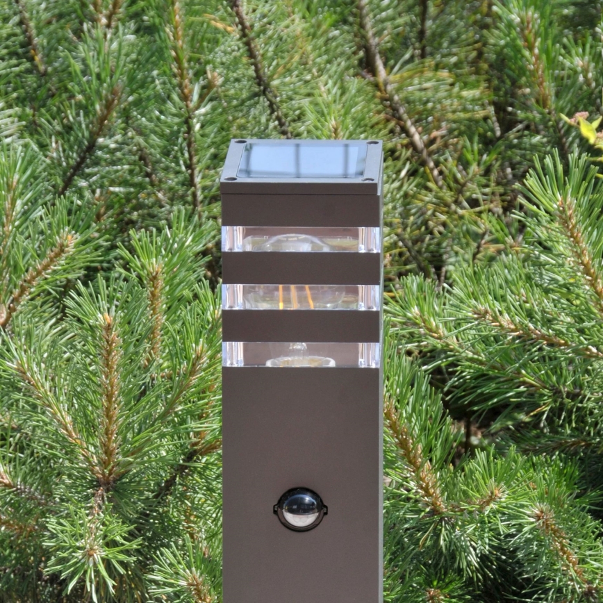 Candeeiro exterior com sensor TEKSAS 1xE27/12W/230V IP44 74 cm grafite