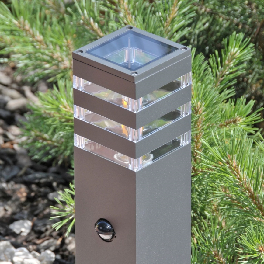 Candeeiro exterior com sensor TEKSAS 1xE27/12W/230V IP44 74 cm grafite