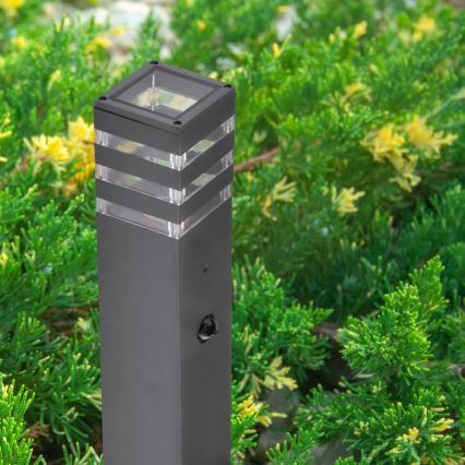 Candeeiro exterior com sensor TEKSAS 1xE27/12W/230V IP44 74 cm grafite