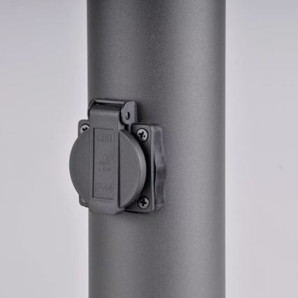 Candeeiro exterior com tomada DALLAS 1xE27/12W/230V IP44 grafite