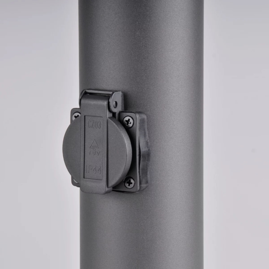 Candeeiro exterior com tomada DALLAS 1xE27/12W/230V IP44 grafite
