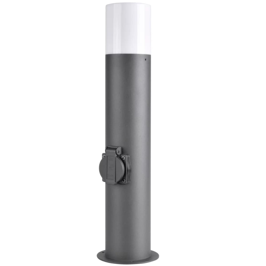 Candeeiro exterior com tomada DALLAS 1xE27/12W/230V IP44 grafite