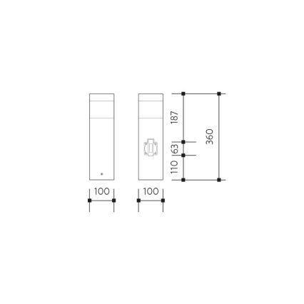 Candeeiro exterior com tomada GARD 1xE14/60W/230V SCHUKO IP44