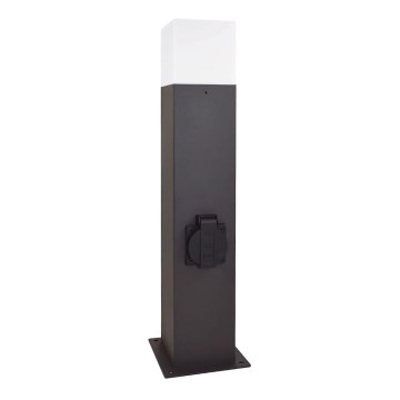 Candeeiro exterior com tomada NEW YORK 1xE27/12W/230V IP44 44 cm grafite