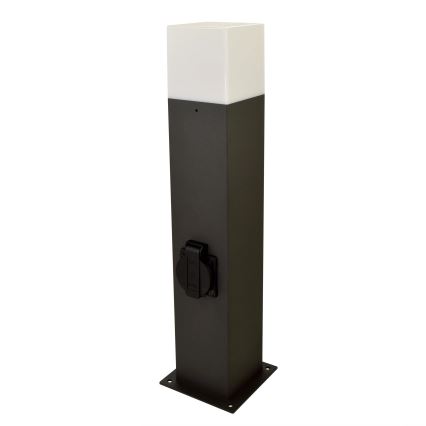 Candeeiro exterior com tomada NEW YORK 1xE27/12W/230V IP44 44 cm grafite