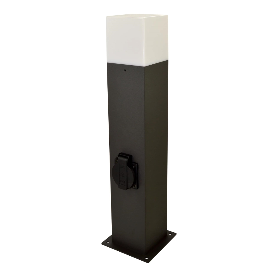Candeeiro exterior com tomada NEW YORK 1xE27/12W/230V IP44 44 cm grafite