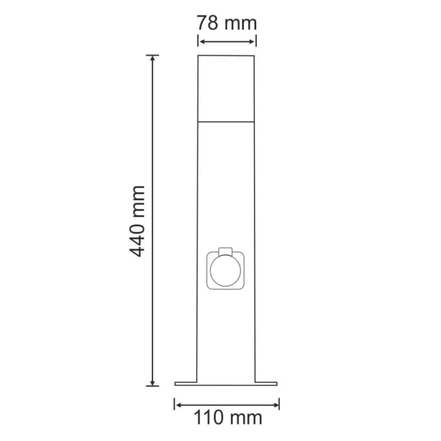 Candeeiro exterior com tomada NEW YORK 1xE27/12W/230V IP44 44 cm grafite