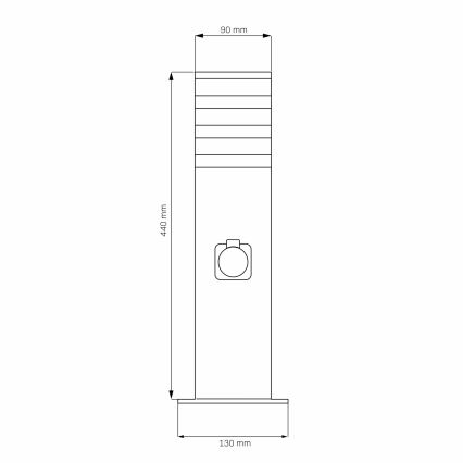 Candeeiro exterior com tomada TEKSAS 1xE27/20W/230V IP54 44 cm