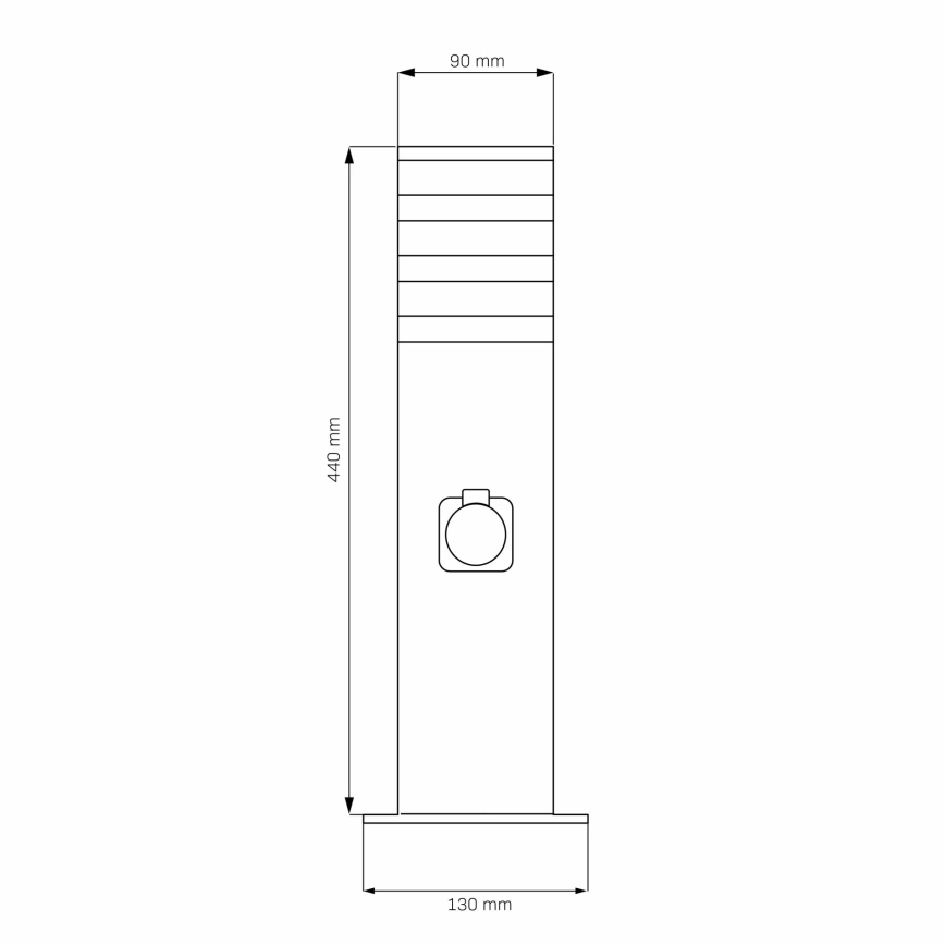 Candeeiro exterior com tomada TEKSAS 1xE27/20W/230V IP54 44 cm