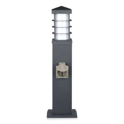 Candeeiro exterior com tomadas SCHUKO 1xE27/13W/230V IP44