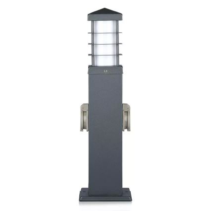Candeeiro exterior com tomadas SCHUKO 1xE27/13W/230V IP44