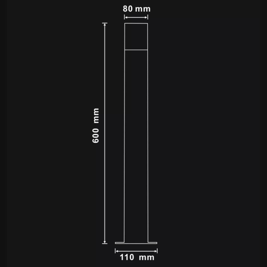 Candeeiro exterior DALLAS 1xE27/12W/230V IP44 60 cm grafite