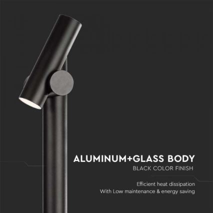 Candeeiro exterior flexível LED LED/4W/230V 3000K IP44 100 cm preto