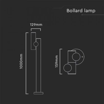 Candeeiro exterior flexível LED LED/4W/230V 3000K IP44 100 cm preto