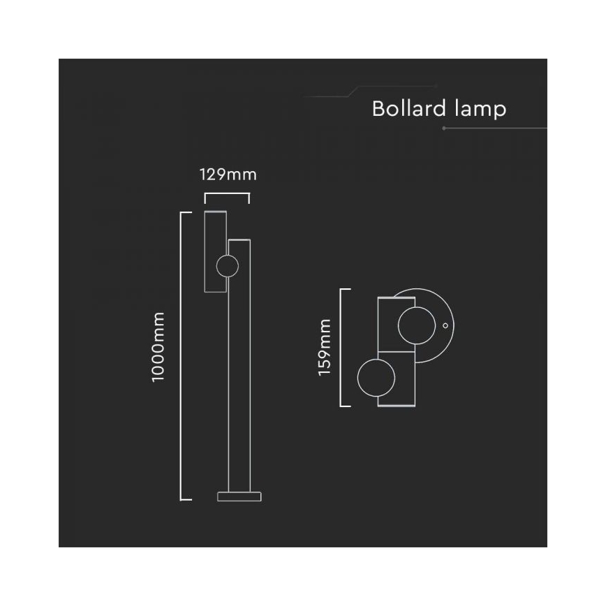 Candeeiro exterior flexível LED LED/4W/230V 3000K IP44 100 cm preto