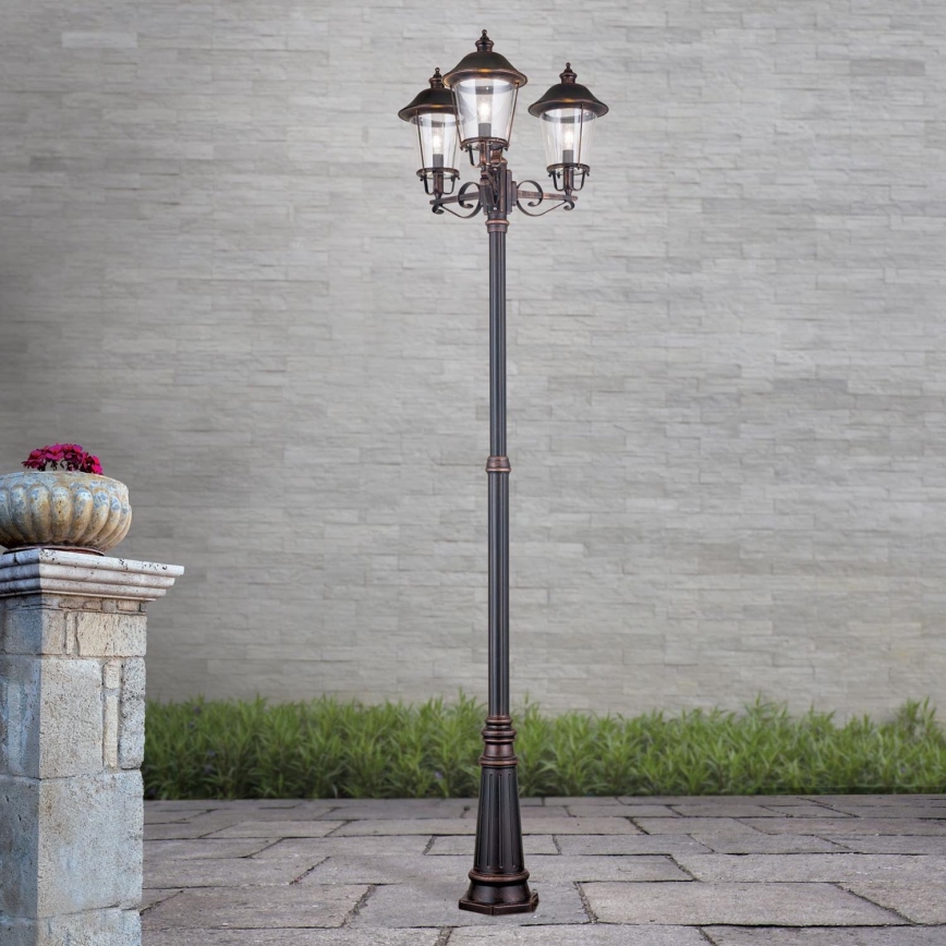 Candeeiro exterior KENZO 3xE27/100W/230V IP44 bronze/pátina