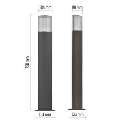 Candeeiro exterior LANA 1xE27/25W/230V IP54 75 cm