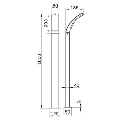 Candeeiro exterior LED AMY LED/12W/230V 100 cm IP44 preto