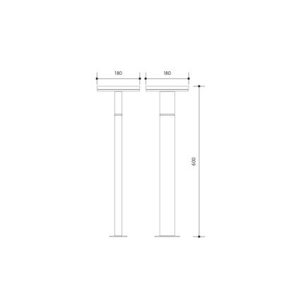 Candeeiro exterior LED com sensor BARI LED/10W/230V 4000K 60 cm IP54 antracite