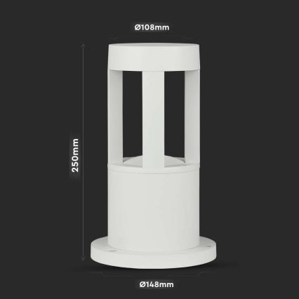 Candeeiro exterior LED LED/10W/230V 25cm 4000K IP65 branco