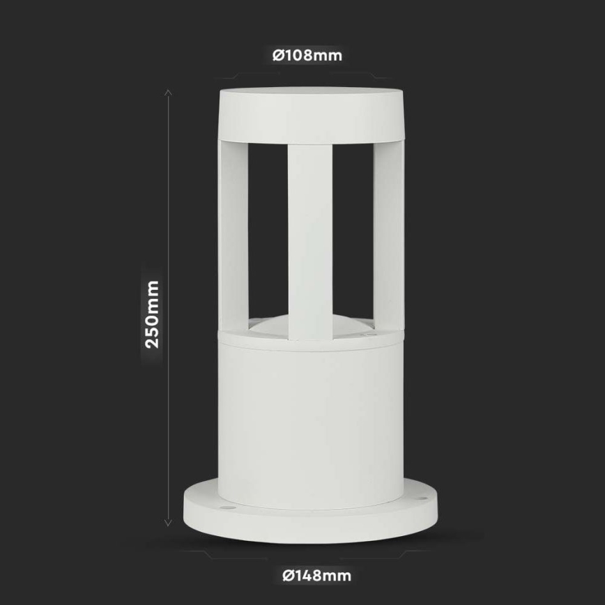 Candeeiro exterior LED LED/10W/230V 25cm 4000K IP65 branco