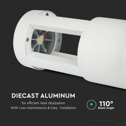 Candeeiro exterior LED LED/10W/230V 25cm 6400K IP65 branco
