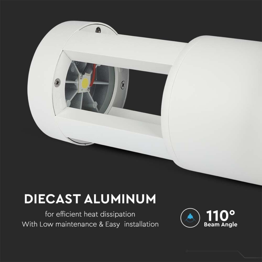 Candeeiro exterior LED LED/10W/230V 25cm 6400K IP65 branco