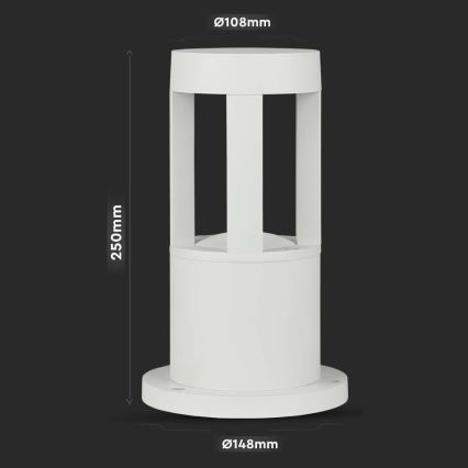 Candeeiro exterior LED LED/10W/230V 25cm 6400K IP65 branco