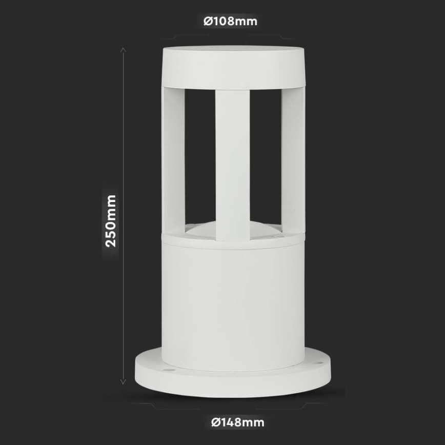 Candeeiro exterior LED LED/10W/230V 25cm 6400K IP65 branco