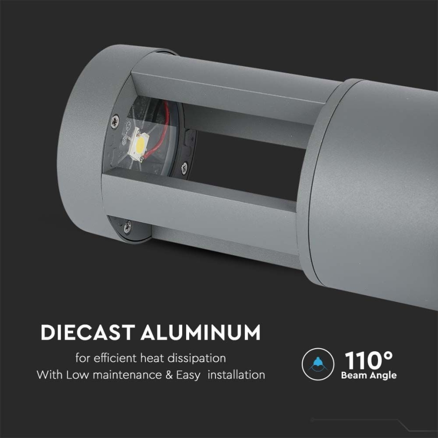 Candeeiro exterior LED LED/10W/230V 25cm 6400K IP65 cinzento