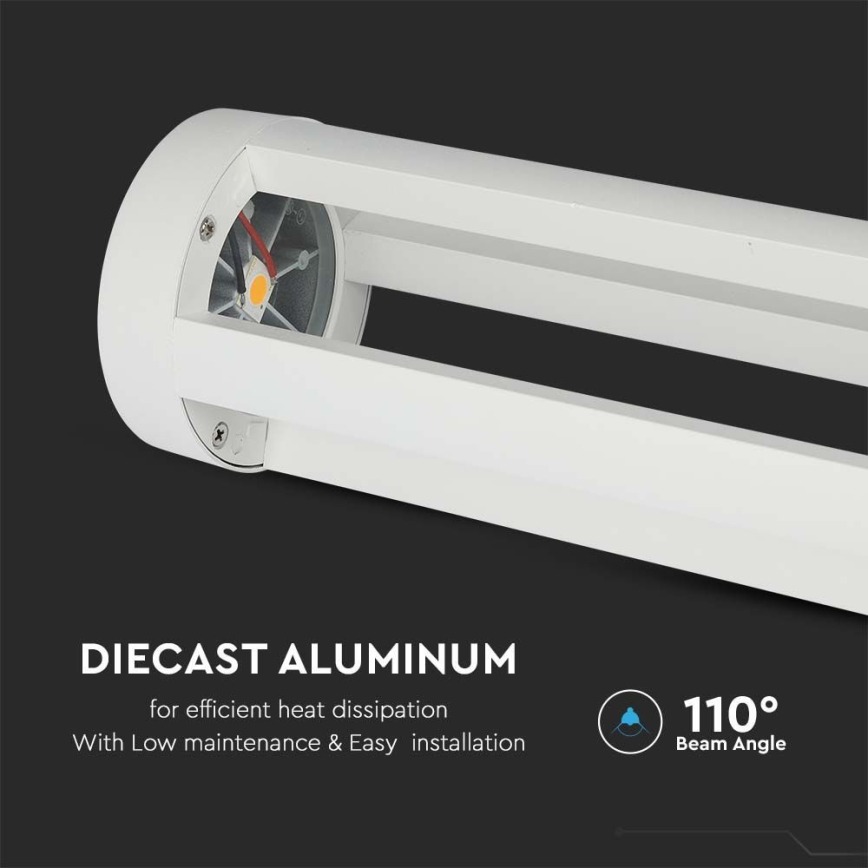 Candeeiro exterior LED LED/10W/230V 80cm 3000K IP65 branco
