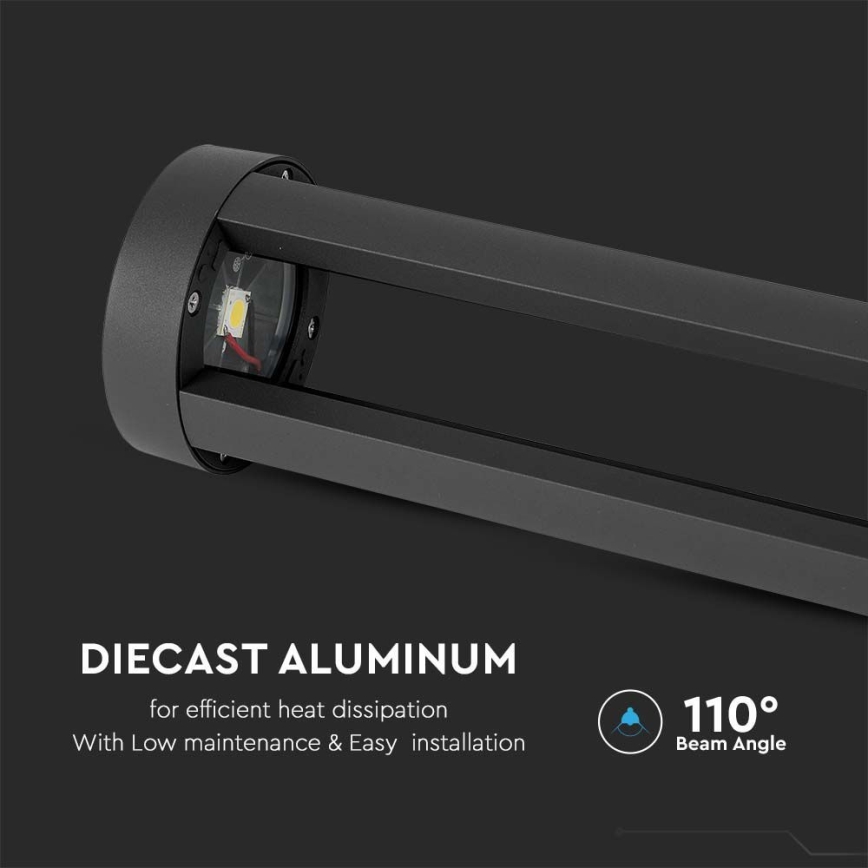 Candeeiro exterior LED LED/10W/230V 80cm 6400K IP65 preto