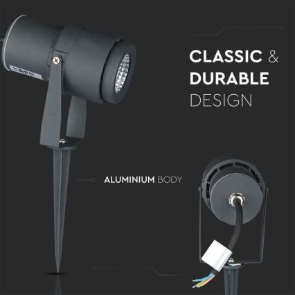 Candeeiro exterior LED LED/12W/100-240V IP65 3000K cinzento