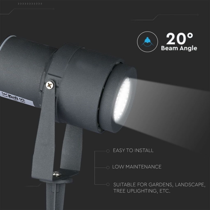 Candeeiro exterior LED LED/12W/100-240V IP65 3000K cinzento